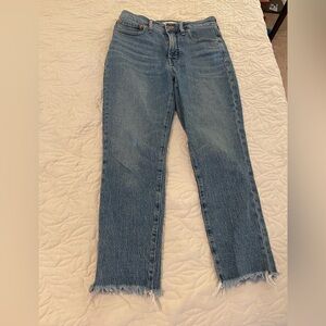 Madewell Perfect Vintage Jeans 27 Petite Frayed Hem Blue Jeans